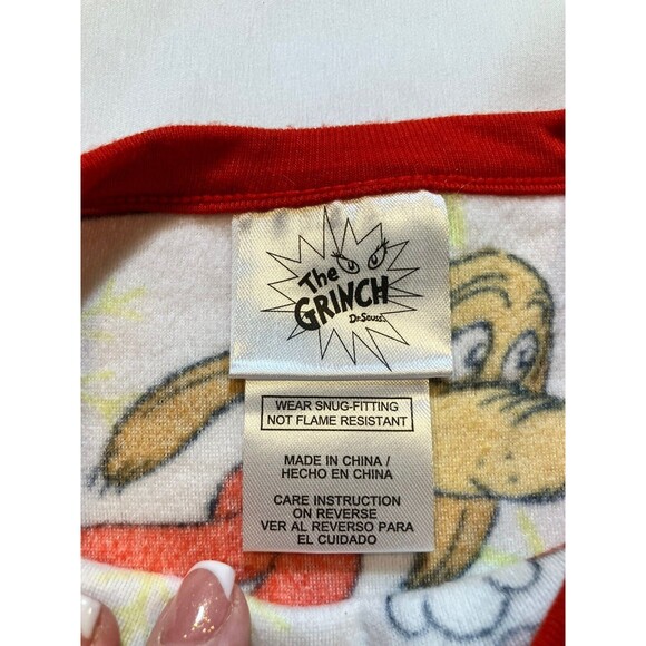Kids Size 6 Super Soft Pajama Top Dr Suess Grinch Christmas Dog Sleepwear - Picture 2 of 6
